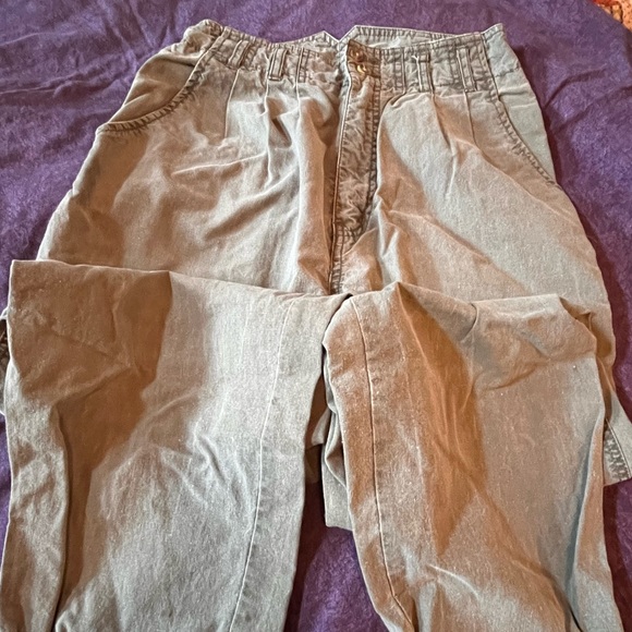 Vintage “Base Camp” jeans in gray/green, 100% cotton no holes, no stains! - Picture 1 of 3